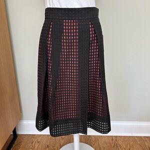 Ivanka Trump Black and pink A-Line Skirt